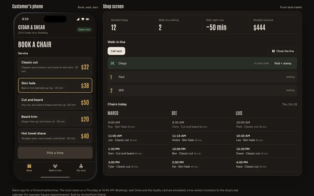 The Cedar & Shear app demo